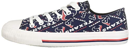 image for FOCO Houston Texans NFL Womens Low Top Repeat Print Canvas Shoes - 9