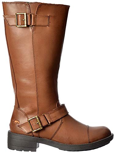 Rocket Dog Terry Vintage Worn/Bromley Flat Mid Calf High Biker Boots 10 Brown Bromley #TOP19