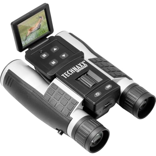 Technaxx Verrekijker TX-142 met display voor volwassenen: veldsteker met camera voor het observeren van vogels, dieren, sportevenementen, reizen, jacht/FullHD video- en foto-opnames / 4-voudige zoom
