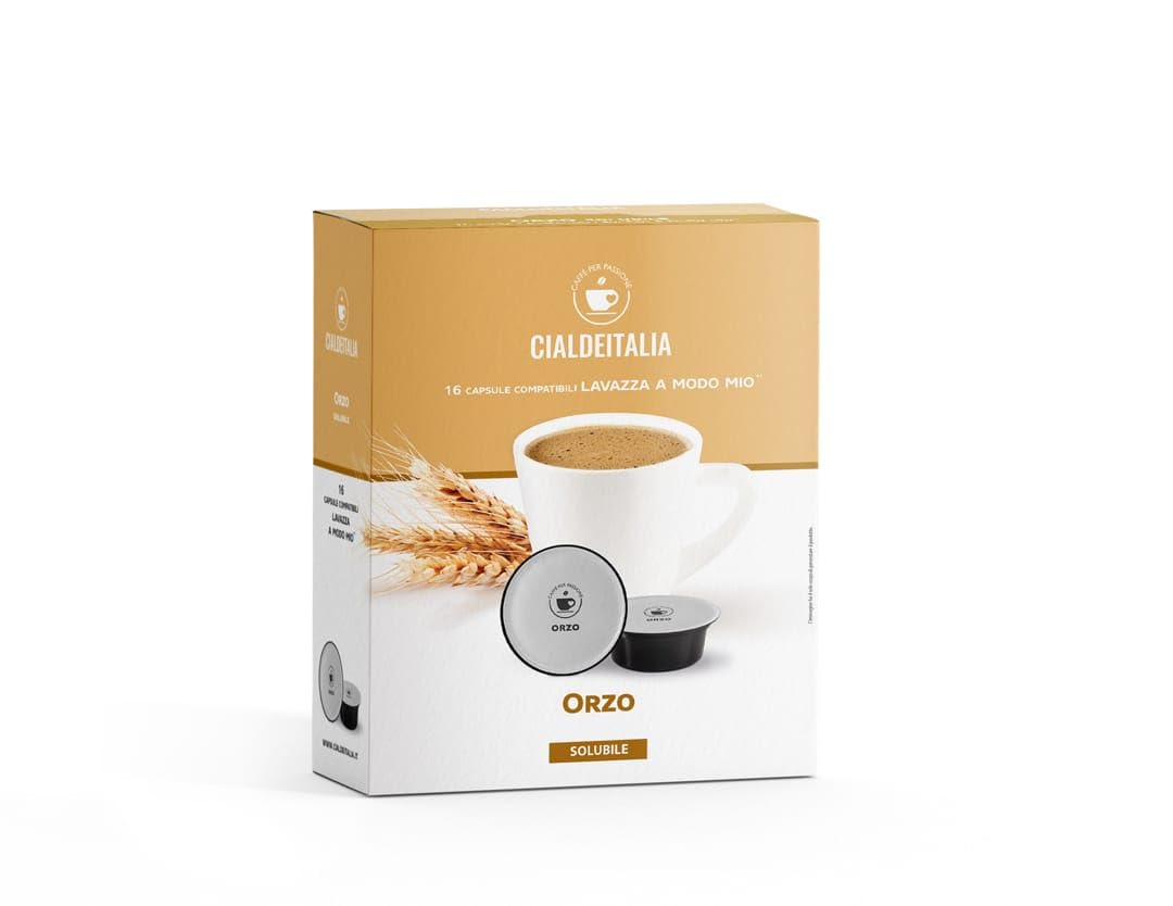 Cialdeitalia - Orzo Capsule Compatibili con macchine Lavazza A Modo Mio, Bevanda Solubile d’Orzo Senza Caffeina, Gusto Naturale, 160 Capsule