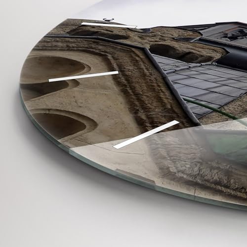 Horlogerie moderne d'exception en verre Wallfluent 30 cm statue de Lyon