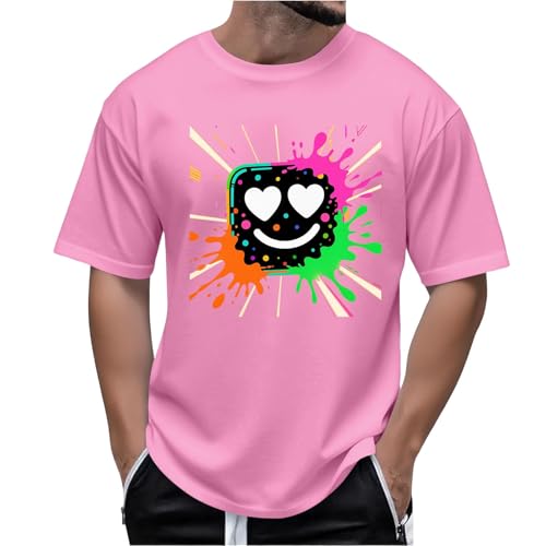 Halloween Shirts for Men Face Graffiti T-Shirts Y2K Funny Horror Movie Graphic Blouse Short Sleeve Tees Tops