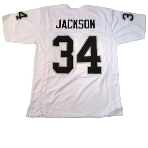 Generic Bo Jackson White Jersey Stitched Custom Football New No Brand/Logos (US, Alpha, Medium, Regular, Regular, White)