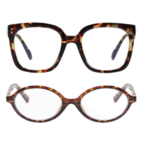 Lunettes Ovales 1 Pièce Et Lunettes Carrées 1 Pièce, Lunettes Rétro, Lunettes Anti-Lumière Bleue, Lunettes De Mode, Lunettes D'Ordinateur