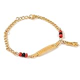 Tina&Co Personalized Baby Bracelet 18k Gold Plated Figa Hand Simulated Azabache Bracelet Evil Eye Protection