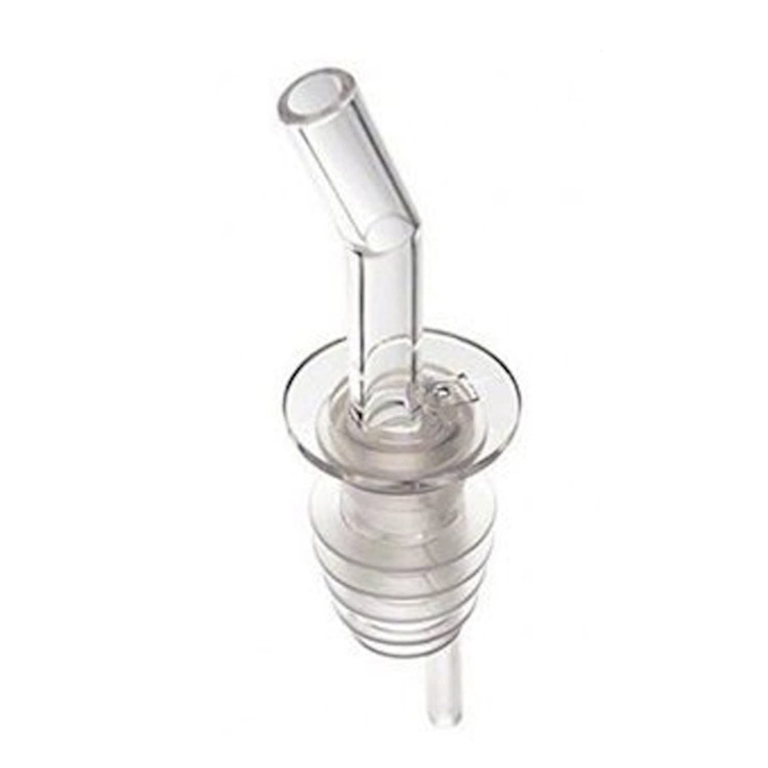 ABPETE 12-Pack Adjustable Liquor Pour Spouts - Clear Plastic Bottle Pourers For Bars, Fast/Medium Flow Control