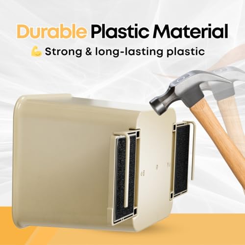 Image of Car Trash Can with Stability Wings - Leakproof Portable Garbage Bin for Fabric & Rubber Mats - Compact Durable Plastic Auto Organizer for Cars, SUVs, Trucks (Mocha, Small)