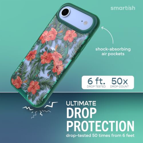 Image of Smartish iPhone Air MagSafe Clear Case - Gripmunk Magnetic Slim Case [Lightweight + Protective] Anti-Yellowing Thin Grip Clear Cover for Apple iPhone Air - Tropical
