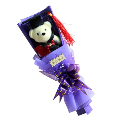 Graduation Bear Flower - Grad Caps Bear Flower Bouquet,Graduates Celebration Supplies for High School Senior Elementary College