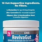 Balance ONE RevivaGut – Gut Lining & Digestive Support Powder – L-Glutamine, Zinc Carnosine, DGL Licorice, Slippery Elm – Leaky Gut Support, Bloating Relief – Non-GMO, 30 Servings - Image 3