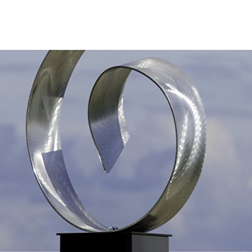 Statements2000 All Natural Silver Freestanding Sculpture Handmade Modern Abstract Metal Sculpture - Indoor Outdoor Sculpture For Home Or Garden Art, Yard Art - Serenity By Jon Allen #TOP2