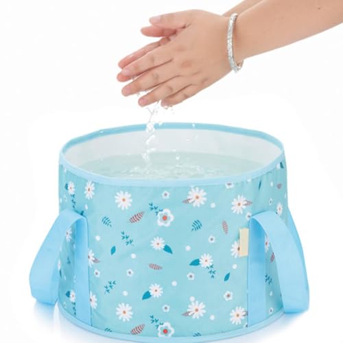 Bañera plegable para pies mediana portátil azul miniatura 4