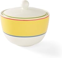 Spode Kit Kemp Calypso 12oz Yellow Sugar Bowl with Lid | Porcelain, Dishwasher & Microwave Safe | Vibrant Tea Gift