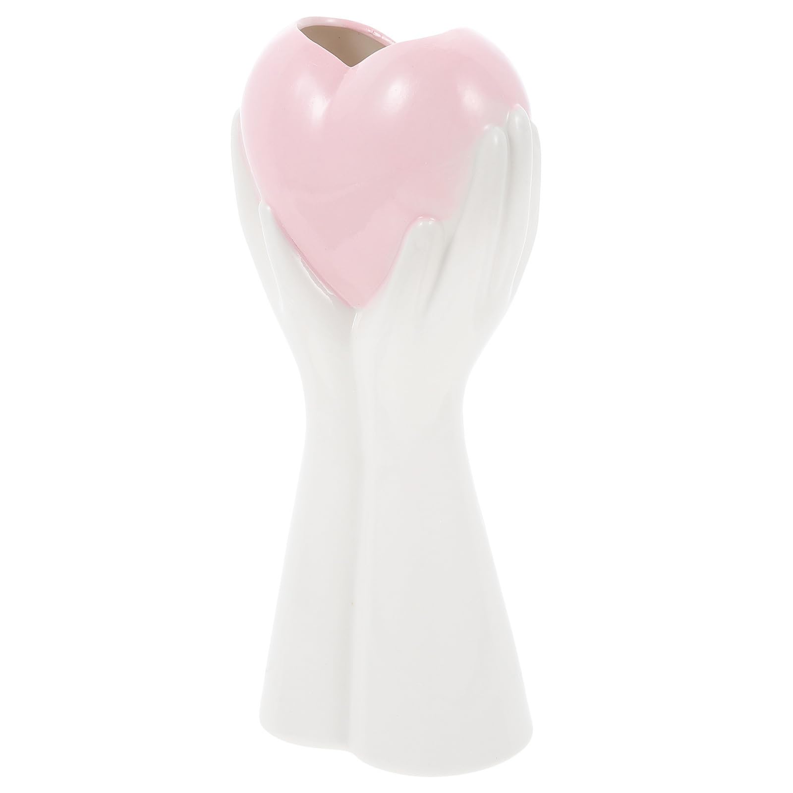 Vase céramique moderne mains cœur blanc le cadeau idéal pour célébrer une crémaillère