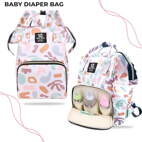 Image of BEMBIKA Diaper Bags For Mom And Dad Kids Diaper Bags For Travel Backpack With Small Bottle Pouch For Multi-Function Waterproof And Large Capacity-(Multi Color)