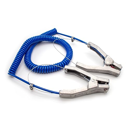 5M Anti Static Grounding Wire Static Grounding Clamp Static Grounding Assembly 2 Aluminium Alloy Clips for Static Removing Tool