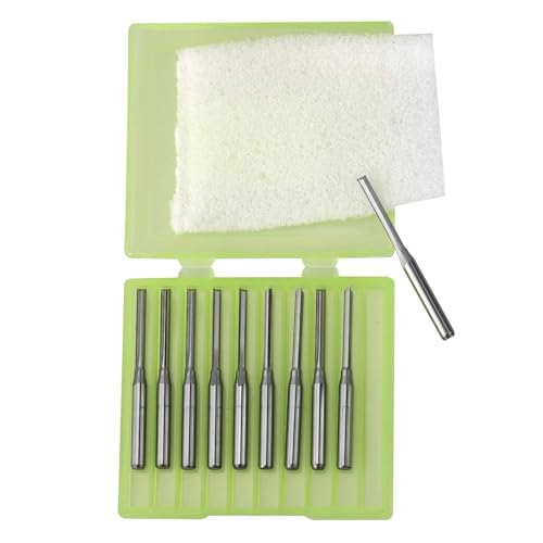 Trvoxviq Gerade CNC-Fräser-Bits Schaftfräser 5 Stück Frässchneider Werkzeuge mit 2 Rillen, 2x17mm, 1/8’’ Schaft Vollhartmetall CNC-Bits Mühlensets für PVC Acryl Gravur Schnitzen