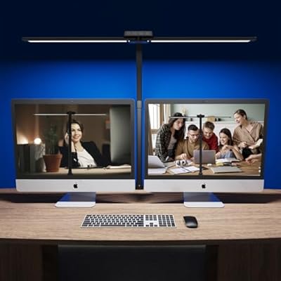 Desk Lamp with Clamp for Home Office - Eye-Caring Office Computer Led Desk Light with Flexible Gooseneck, 22W Bright Architect Study Clip Lamp for Desk Adjustable Task Lighting Stepless Dimming