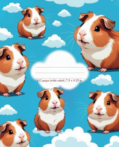 Guinea Pig Dream On - Composition Notebook: Wide ruled | 112 Pages | 7.5 x 9.25 inches | Soft Matte Cover