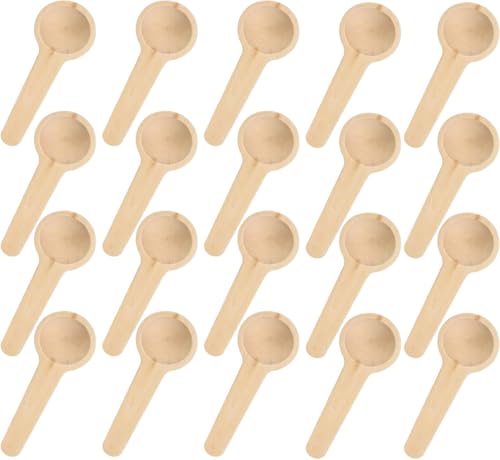 20 Stück Runder Holzlöffel Klein Küchenlöffel, Kochlöffel aus Holz Mini Gewürzlöffel Salzlöffel für Marmeladengläser Dessertlöffel Zucker...