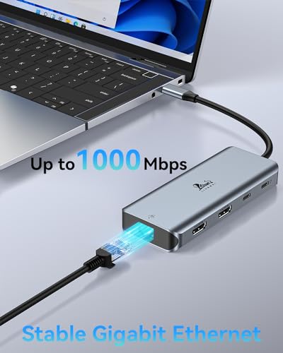 Lionwei LIUC0305 Usb C Hub To Dual Hdmi Docking Station With Ethernet Port, Usb C Adapter Dual Monitor With 2 Hdmi, 100W Pd, 3 Usb And Sd/Tf Card Reader For Macbook Pro Air, Dell Xps, Hp And More Type-C Laptops thumb #4