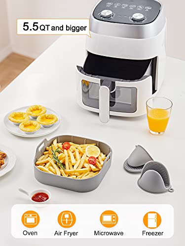 Air Fryer Silicone Pot Bundle 400 Pcs 12X16 In Parchment Paper Baking Sheets, Easy Cleaning Air Fryer Oven Accessory, Replacement Of Parchment Paper Liners, Food-Grade Reusable Air Fryer Basket #TOP2