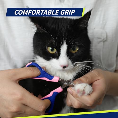 Image of WePet Pet Nail Clippers U07.1, Professional Claw Trimmer, Bended Scissor Special for Cats, Kittens, Dogs, Puppies, Small Animals, Pink /Navy Blue