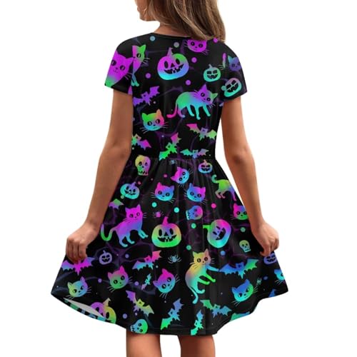 Image of Short Sleeve Dress for Girls with Pockets Cute Toddler Girl Clothes Summer 2-12