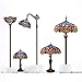 WERFACTORY Tiffany Lamp Blue Red Stained Glass Dragonfly Style Bedside Table Lamp Desk Reading Light 12X12X18 Inches Decor Nightstand Bedroom Living Room Home Office S688 Series