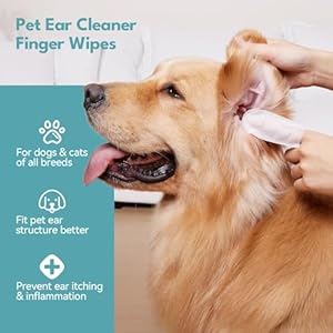Natural Ear Wipes Finger for Dogs  Cats Comfy Finger Design | Clean Ear Wax Debris  Dirt Gently | 50 Count Pack  Cucciolini Doodles Natural ear wipes finger for dogs  cats comfy finger design | clean ear wax debris  dirt gently | 50 count pack   cucciolini doodles