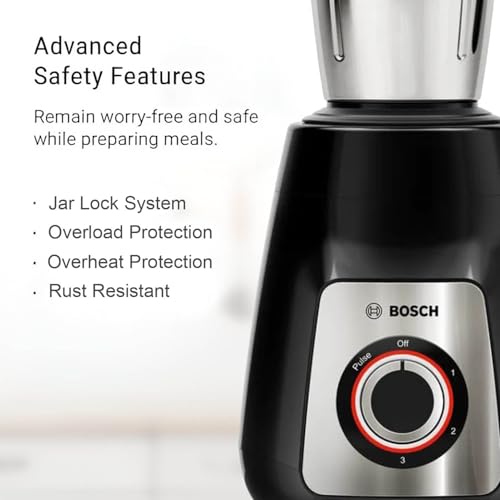 Image of BOSCH TrueMixx Pro 1000W Mixer Grinder 4 Jar Black MG8724A1KI
