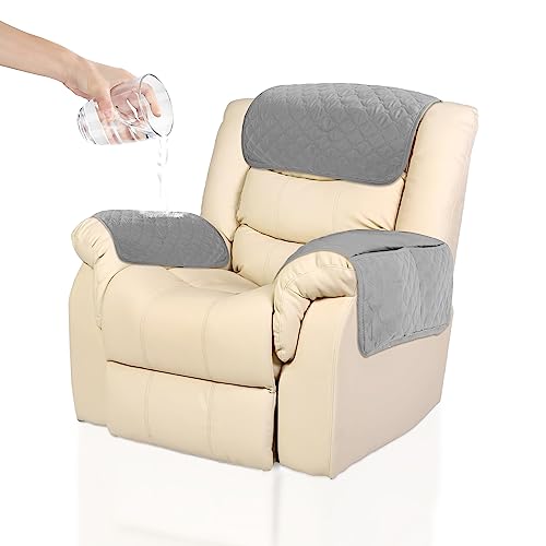 Kaket Armrest Cover, Headrest Cover for Recliner Sofa 3pcs Waterproof Chair Covers