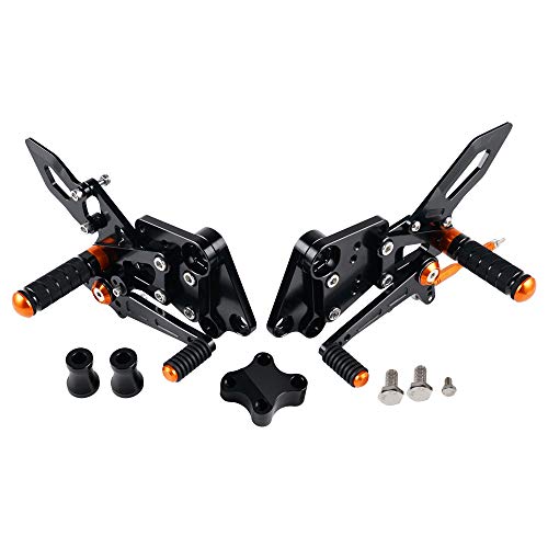 Nicecnc Black Motorcycle Left Right Adjustable Rearset Foot Pegs Rear Set Footrests Compatible With Ktm Duke 390/125/200/250 2018 2019 2020 2021 #TOP3