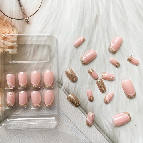Image of Fashionharbour 24 Reusable Artificial Fake Nail Set| Lightweight & Long Lasting| Easy To Use| Quick Fix For Festivals & Special Occasions (w488)