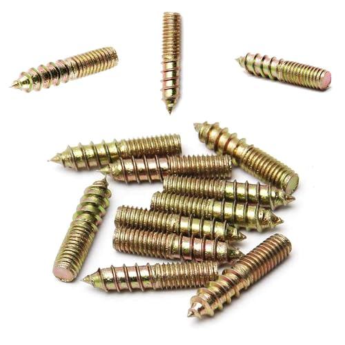 Image of Double Headed Hanger Bolts M6x30mm Carbon Steel Self-Tapping Screw for Pet Furniture, Outdoor Furniture, Household Furniture,Bronze 10PCS