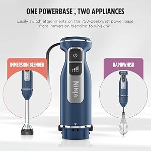 Ninja Immersion Blender & Whisk, 4 Speeds, 4oz Cup, Deep Navy, CI201ND — photo 3 of 6