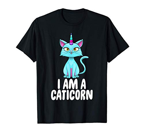 Cute I am A Caticorn Tee Shirts Funny Cute Rainbow Cat Love Camiseta