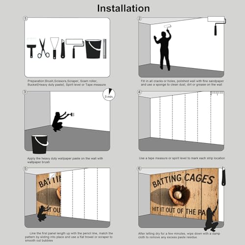Papier peint panoramique baseball américain déco murale poster sport grain bois 300x210 - 8