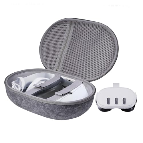 BeisDirect Étui de transport pour casque et manettes Meta Quest3 VR, sac de protection rigide en EVA compatible avec les accessoires Meta Quest3 VR, gris, 34*16*20 cm, Étui de transport de voyage – vue 2