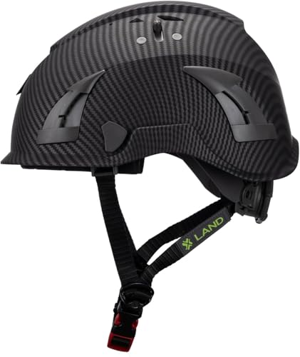 Land Helmets Aerolite Safety Helmet - ANSI Z89.1 Type 1 Class C - Lightweight, Affordable Vented Hard Hat for Arborist & Rescue - Carbon Fiber