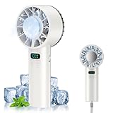 ハンディファン 冷却プレート搭載 「2025夏NEWモデル・瞬間冷却-18℃・16時間連続使用」 Bingoods 携帯扇風機 大風量 冷感 手持ちファン ハンディ扇風機 100段階風量調整 クーラー機能 ミニfan 熱中症対策 USB充電式 静音 小型 5200mAh大容量バッテリー搭載 ストラップ付き (ホワイト)