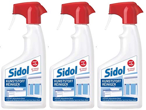 3 botes de espray de plástico Sidol, 500 ml.