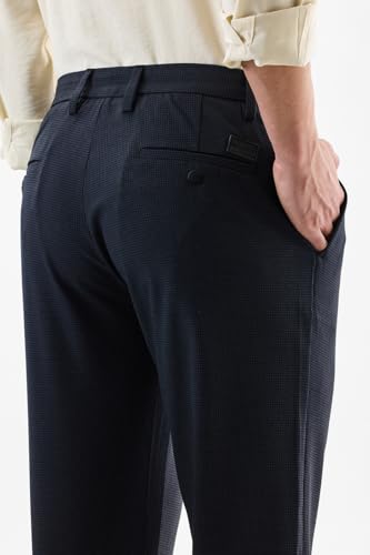 Image of SNITCH Men Chinos | Slim Fit Mid Rise Solid Pattern | Cotton Blend with Medium Stretch & Smooth Texture | Button & Zip Closure for Casual & Street Wear