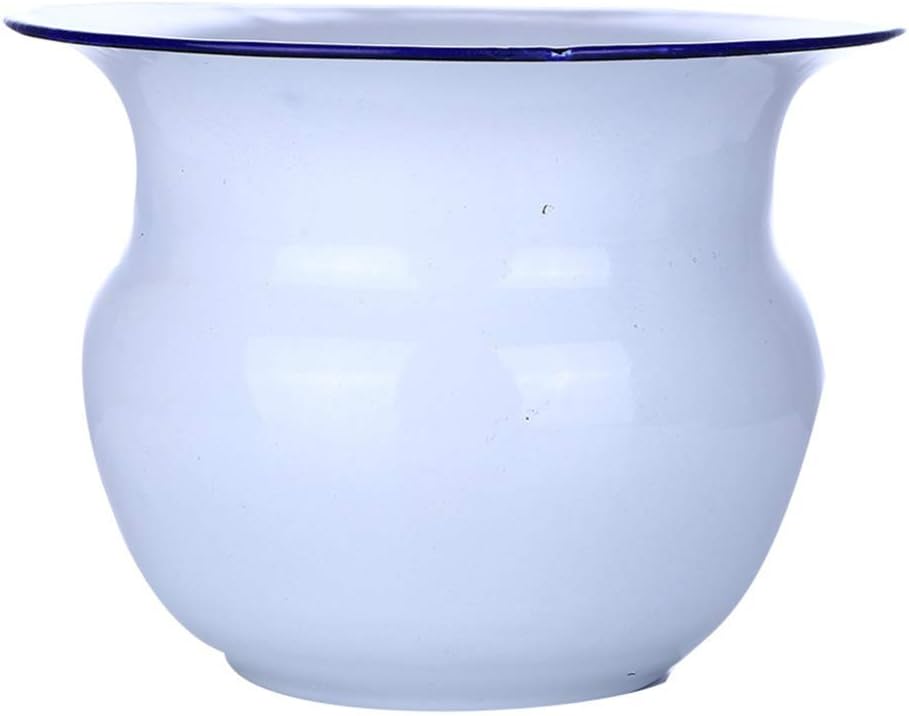 DOITOOL Portable Toilet Enamel Chamber Pot Bedpan for Children and Adults 8.58 Inch Thickened Spittoon for Home Bedroom Use Durable Urinal Accessory