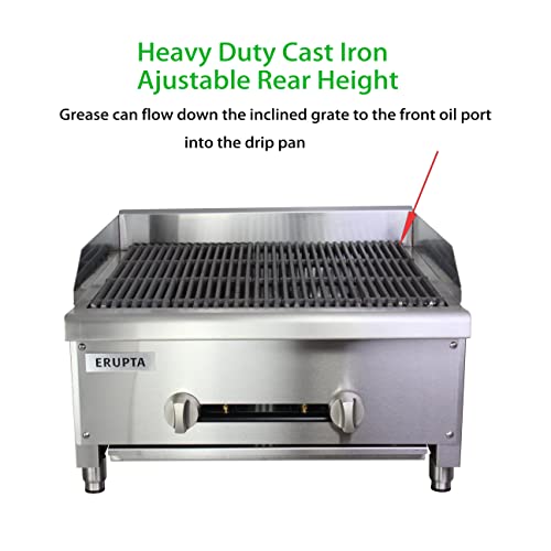 Erupta Commercial Countertop Gas Charbroilers 24'' Natural Or Propane Gas Grill With 2 Burners Btu 56,000,Etl Certification,Restaurant Equipment,Bbq­ #TOP5