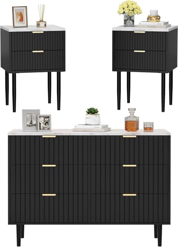 【CARATTERISTICHE TECNICHE: 】 Cassettiera a 6 cassetti, Lunghezza: 100 cm, Altezza: 73 cm, Profondità: 34 cm. Numero di cassetti: 6, Materiali: Legno ingegnerizzato, Colore: Superficie bianca/nera, Soffitto in color marmo, con maniglia in color oro. Facile da montare con l'aiuto delle istruzioni incluse.