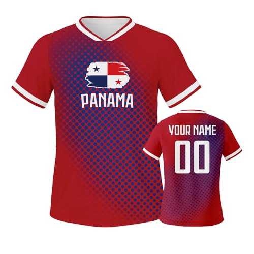 2026 Panama Kids Soccer Jersey Boys Girls Youth 3-14Y, Custom Name Number National Flag Football Shirt, Futbol Camiseta Playera, Patriotic Game Day Fan Gift Practice Outfit