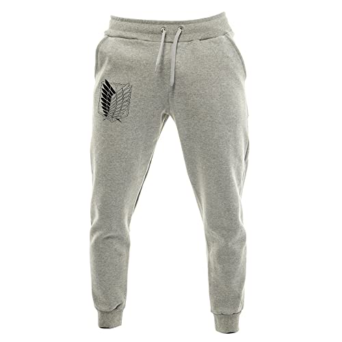 Calça De Moletom Masculina Anime Attack On Titan (GG, PRETO)