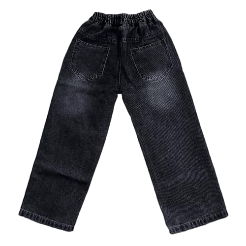 Boys Baggy Jeans High Waist Straight Leg Streetwear Teens Kids Loose Fit Denim Pants with Pockets2