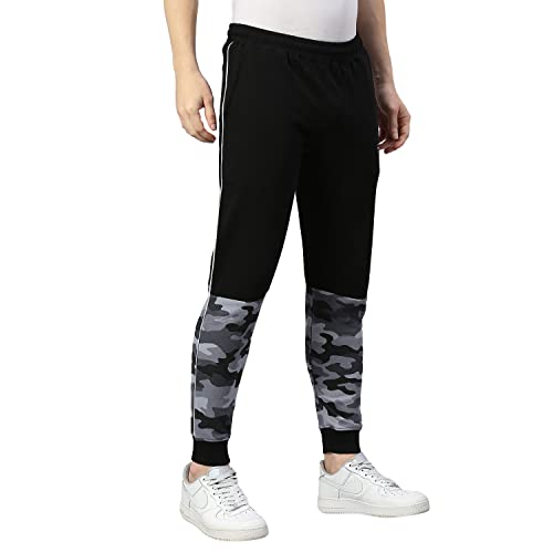 Image of Hubberholme Men's Cotton Slim Fit Camouflage Joggers - Athleisure Track Pant with Drawstring Elastic Waistband for Jogging, Gym, Sports & Dailywear